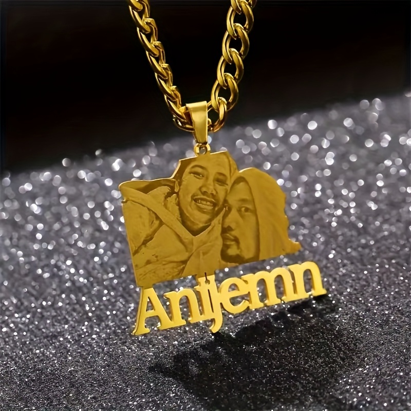 Custom Photo Pendant Necklace with Cuban Chain